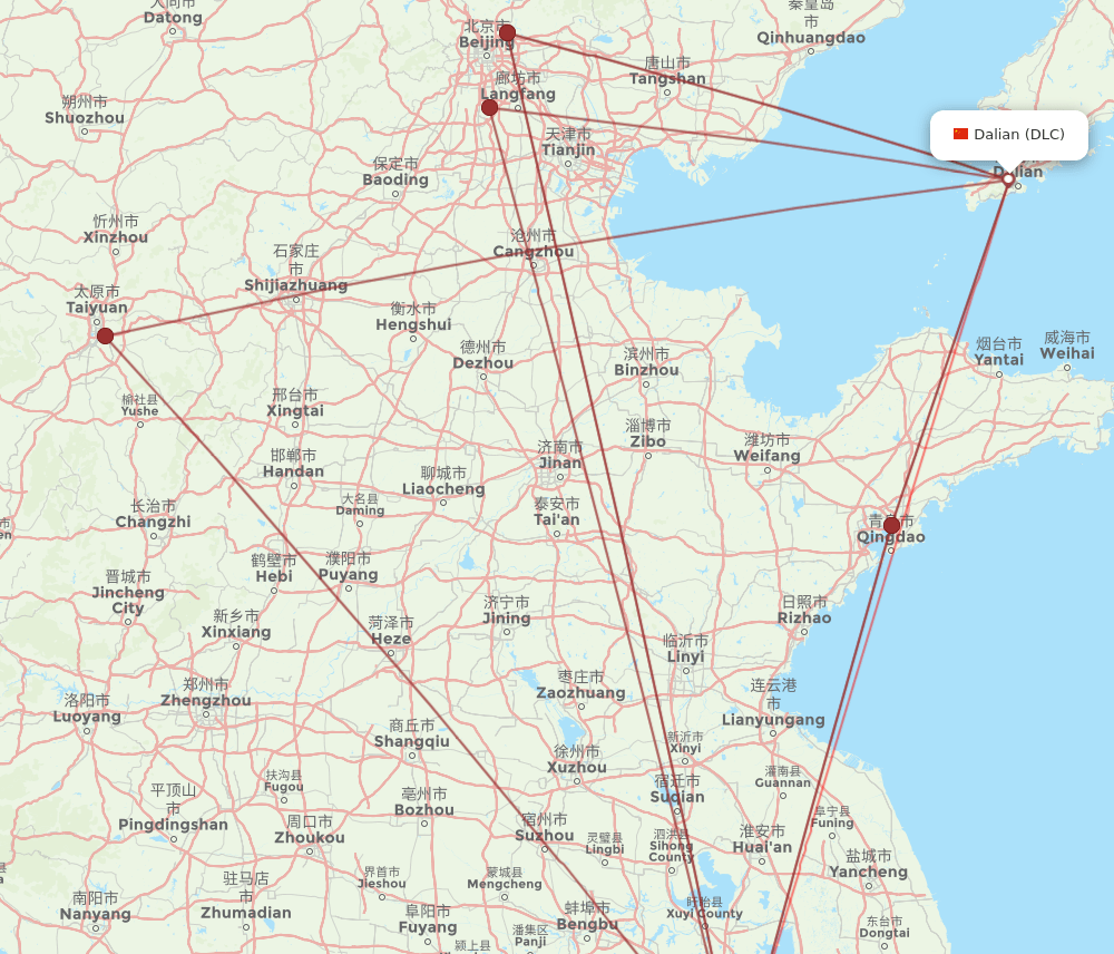 DLC-NKG flight routes