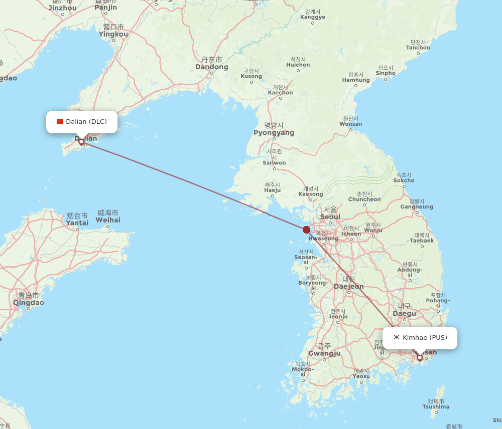 DLC-PUS flight routes