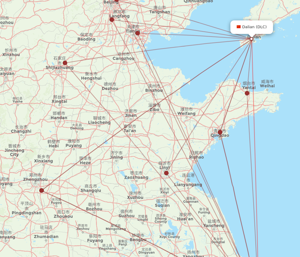DLC to PVG flights and routes map