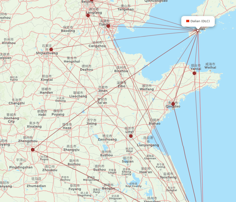 DLC to PVG flights and routes map