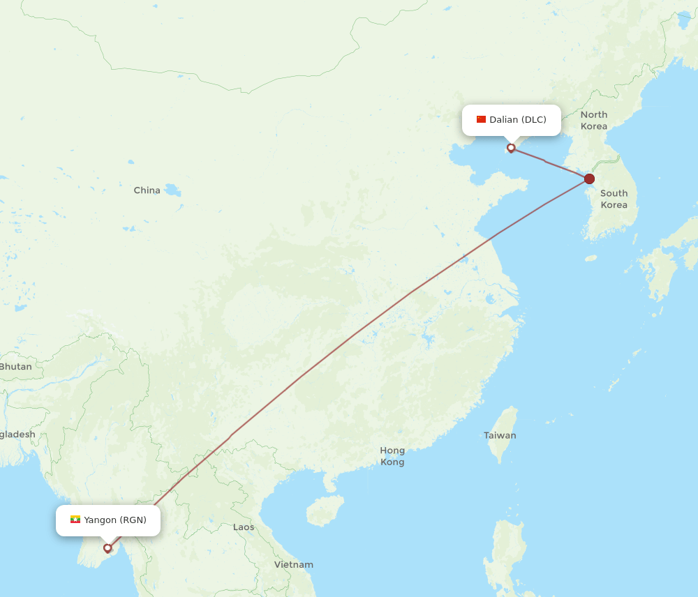 DLC-RGN flight routes