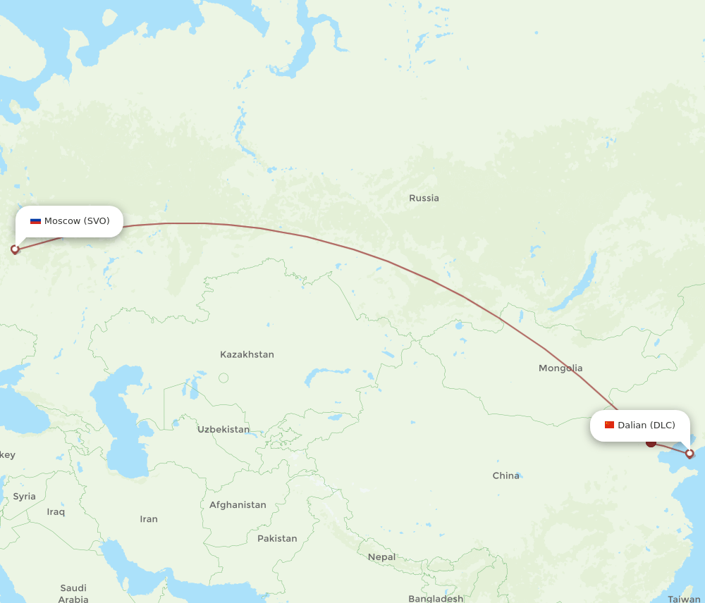 DLC-SVO flight routes