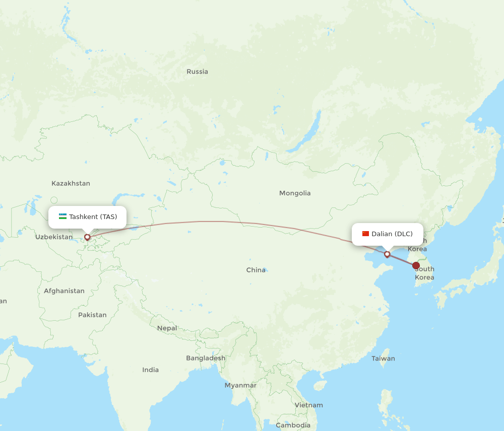 DLC-TAS flight routes