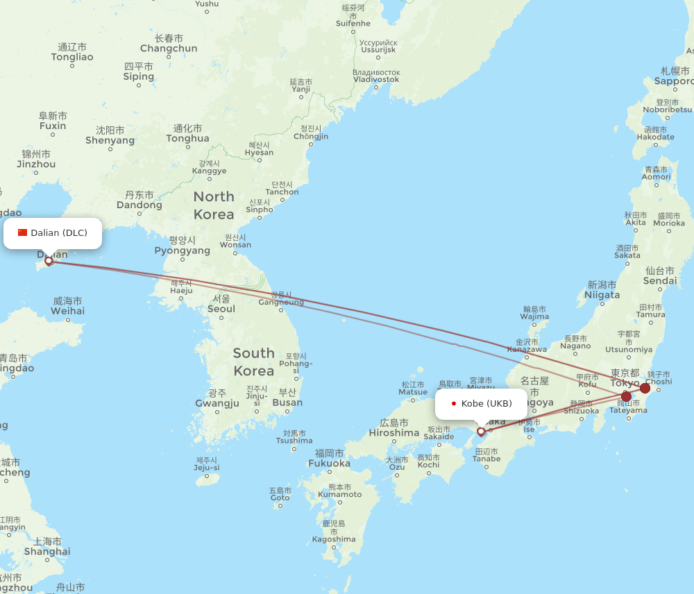DLC-UKB flight routes