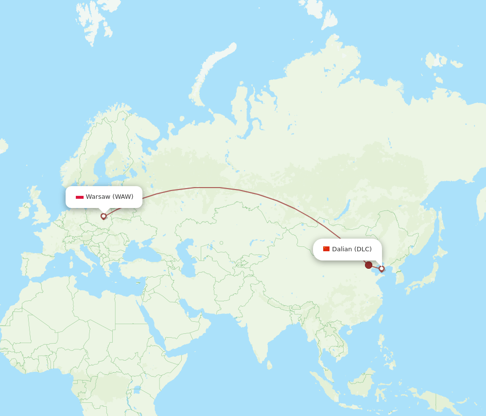 DLC-WAW flight routes