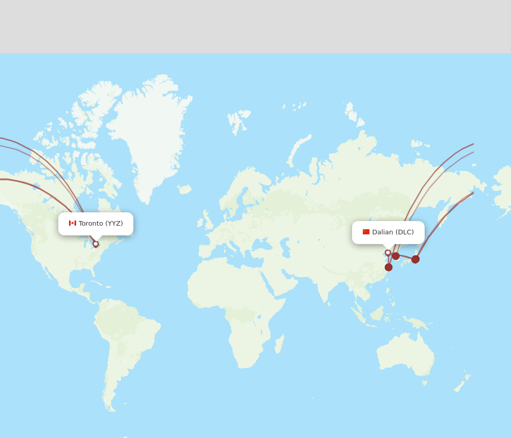 DLC to YYZ flights and routes map