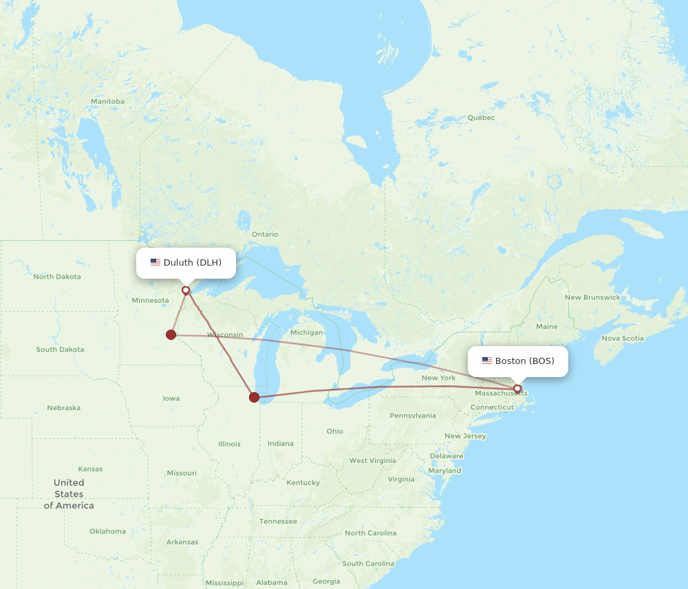 DLH-BOS flight routes