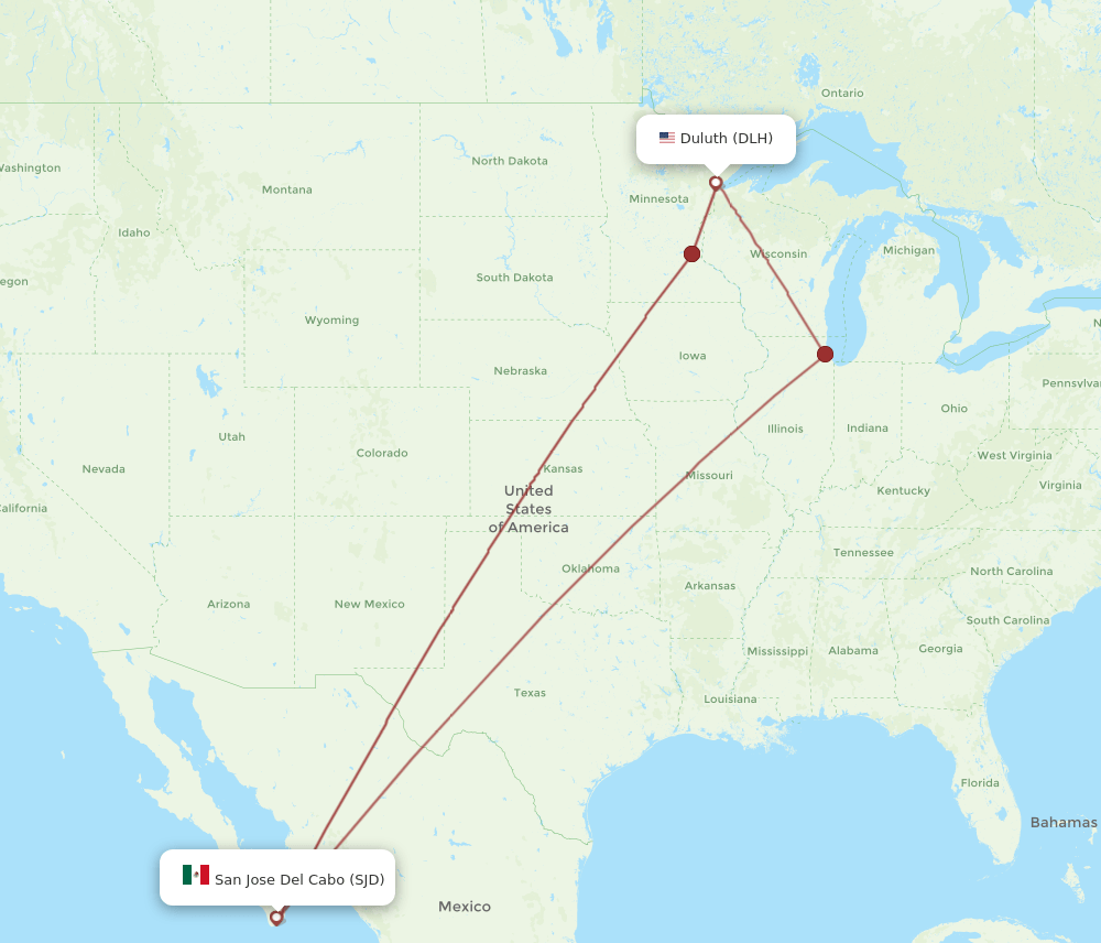 DLH-SJD flight routes