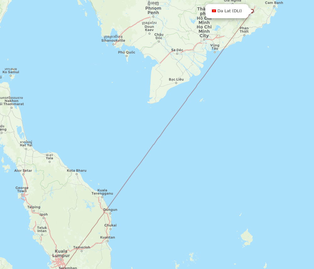 DLI-JHB flight routes