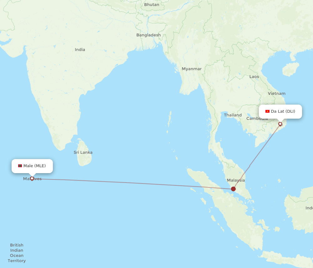 DLI-MLE flight routes