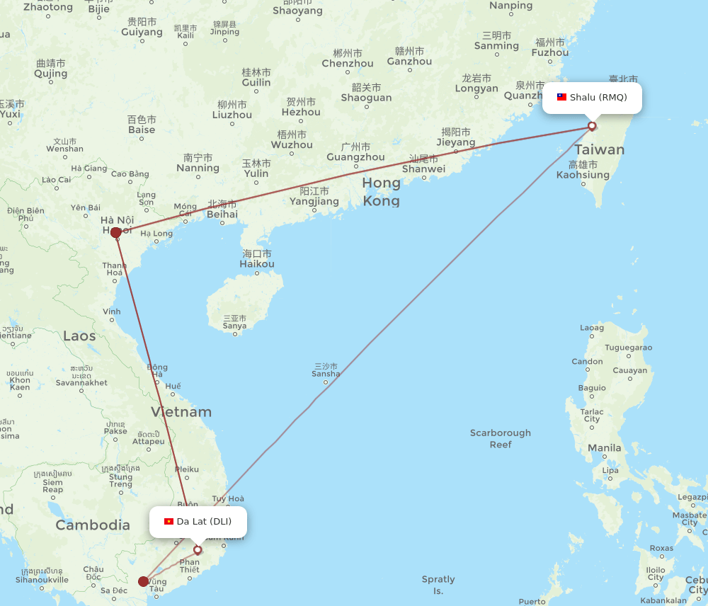 DLI-RMQ flight routes