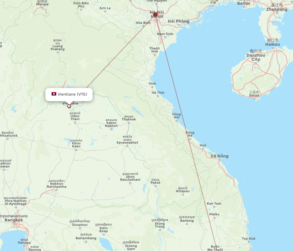 DLI-VTE flight routes