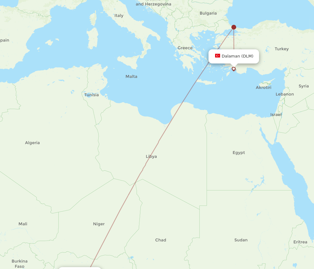 DLM to ABV flights and routes map