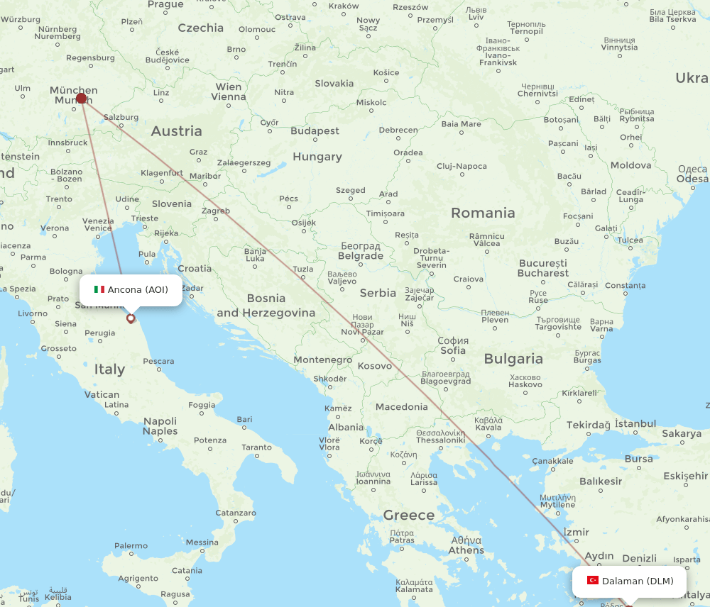 DLM to AOI flights and routes map