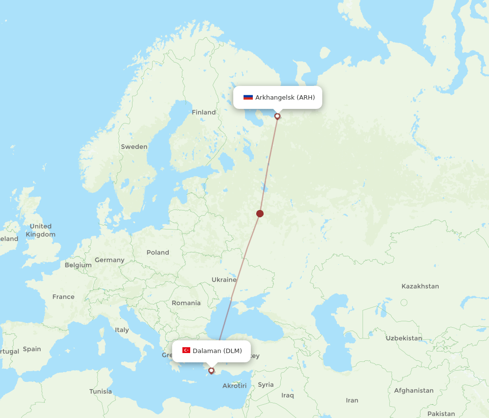 DLM-ARH flight routes