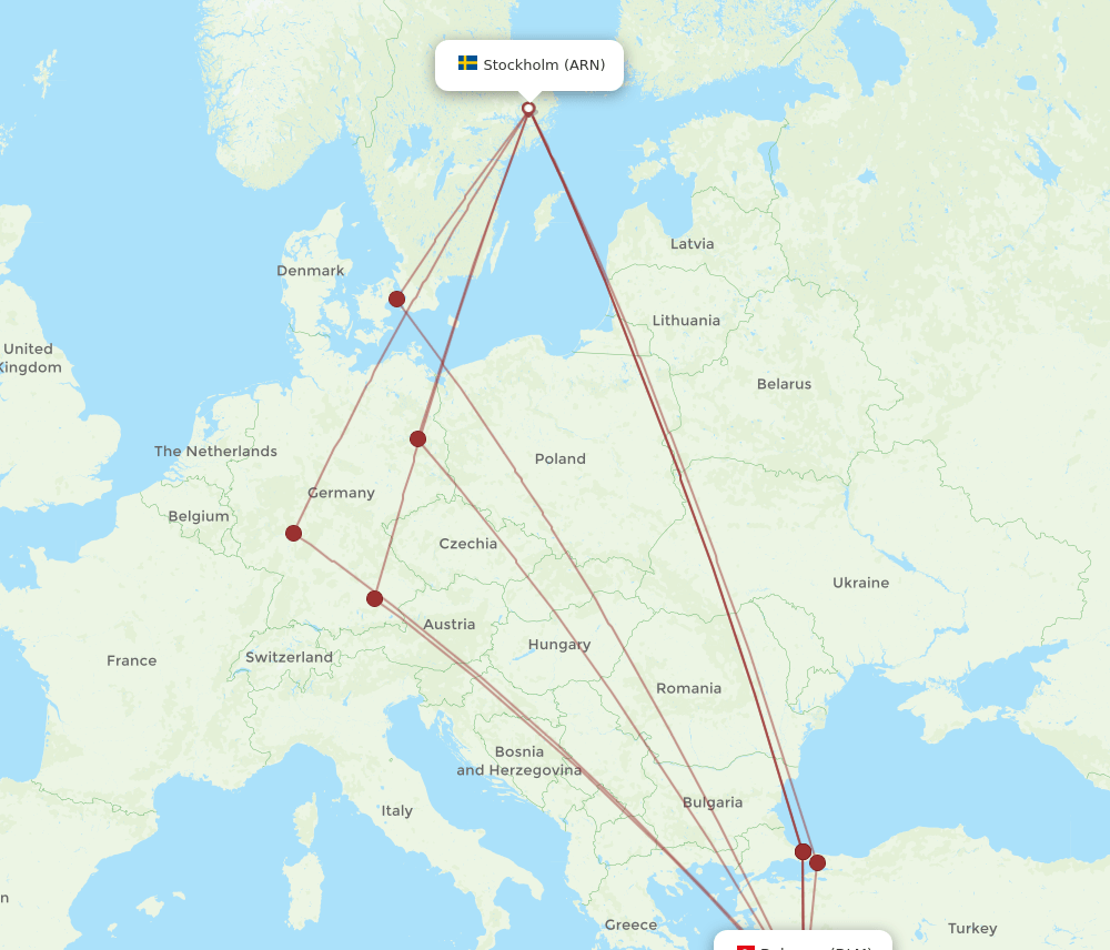 DLM-ARN flight routes