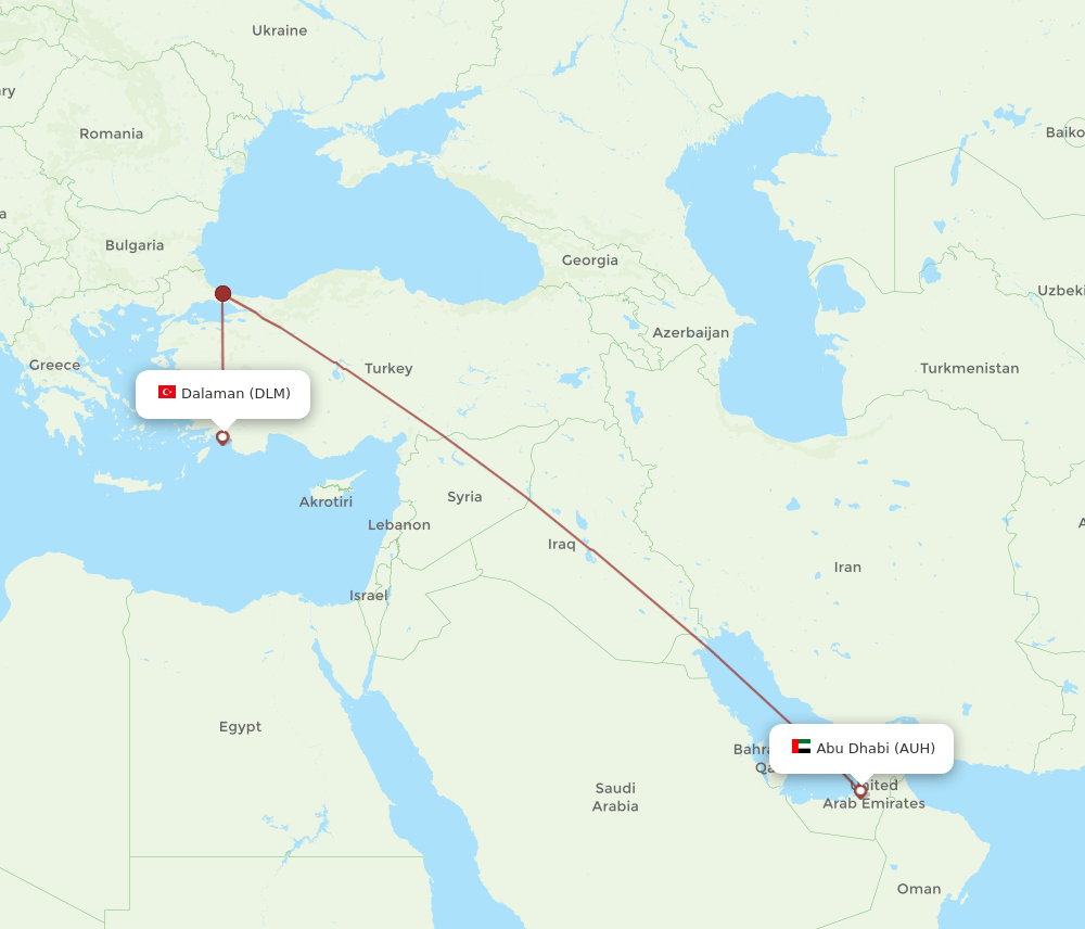 DLM-AUH flight routes