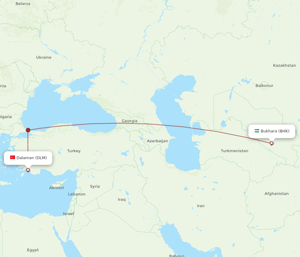 DLM-BHK flight routes