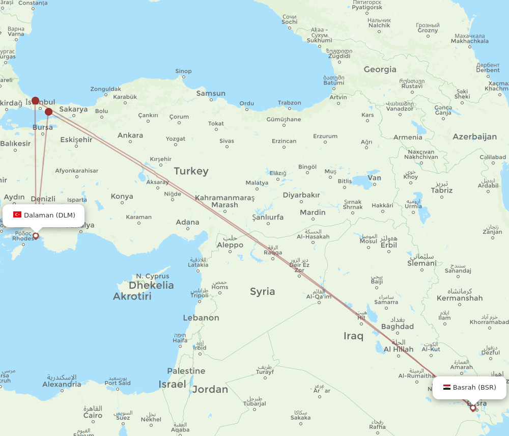 DLM-BSR flight routes