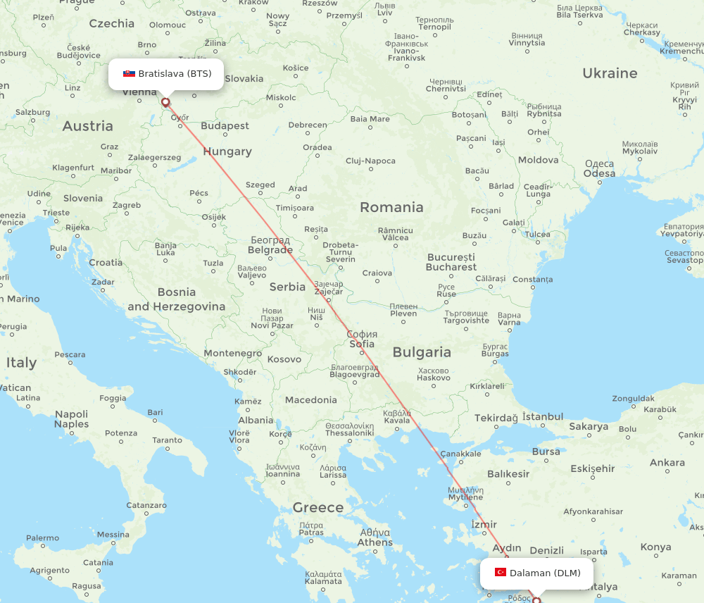 DLM-BTS flight routes