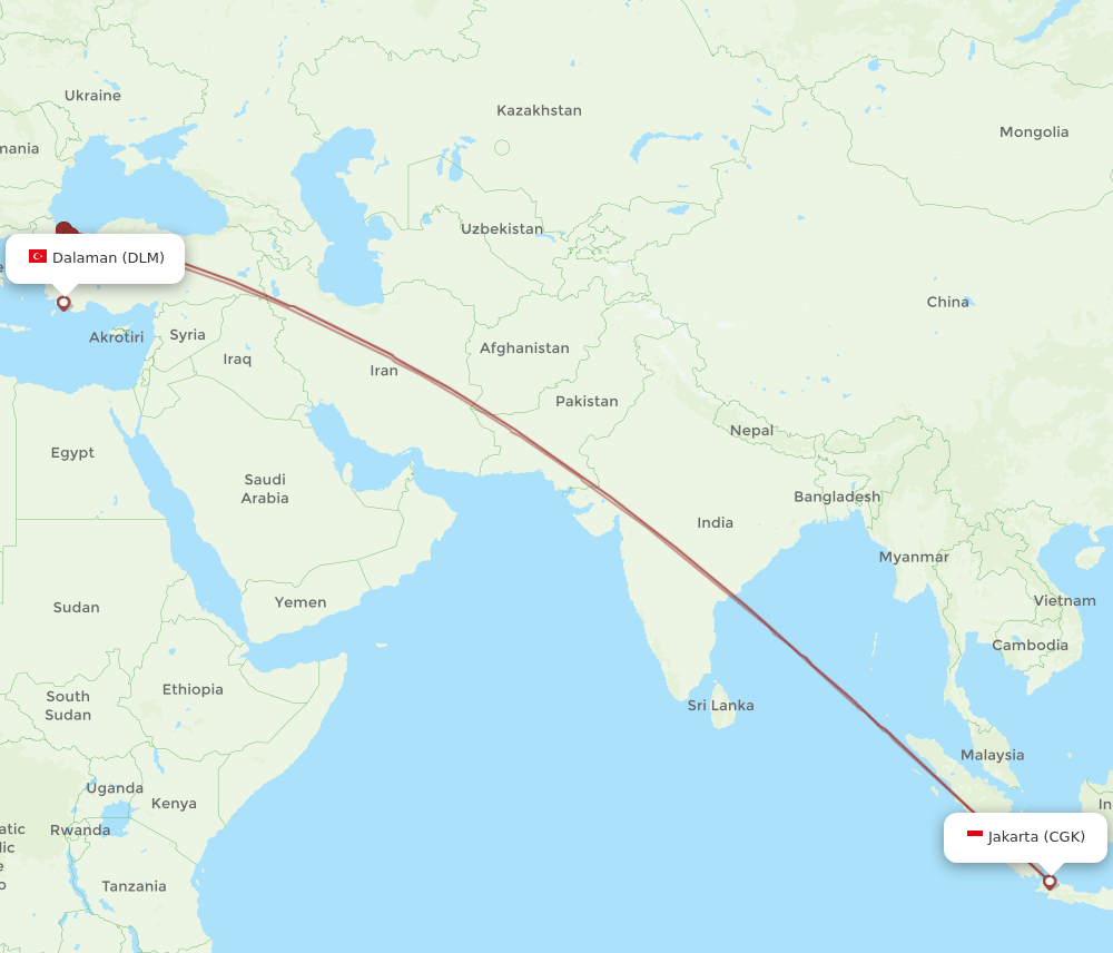 DLM-CGK flight routes