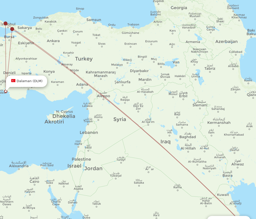 DLM to DMM flights and routes map