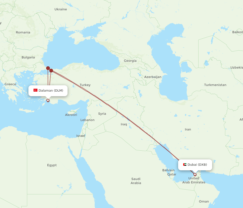 DLM-DXB flight routes