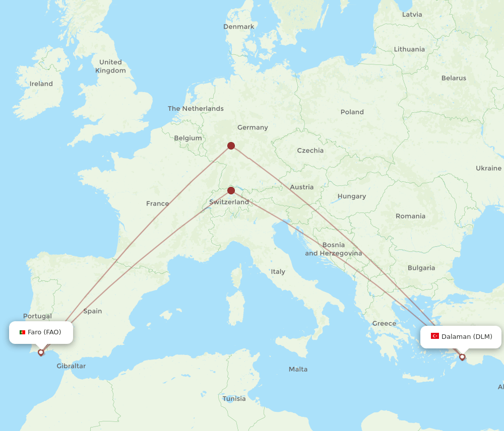 DLM-FAO flight routes
