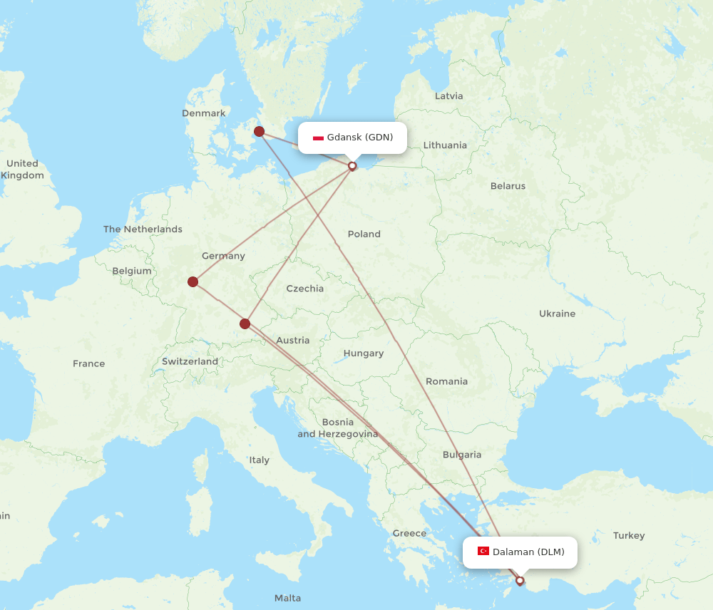 DLM-GDN flight routes