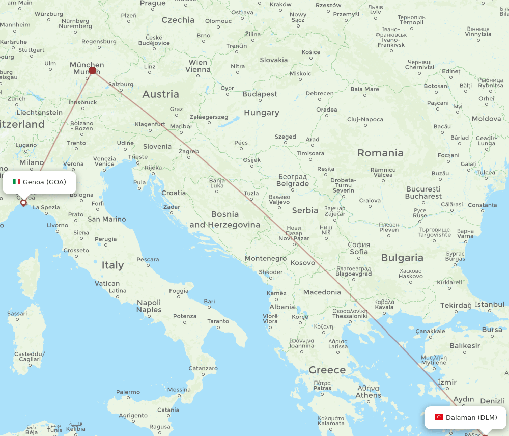 DLM-GOA flight routes