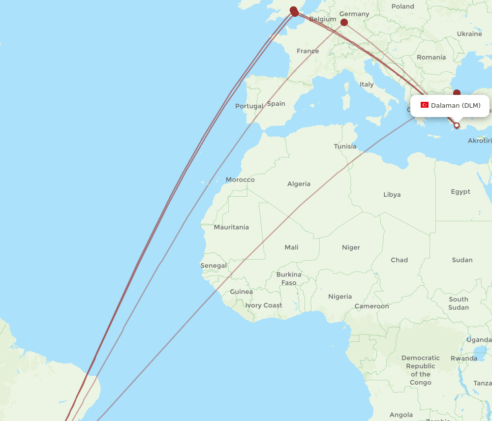DLM-GRU flight routes