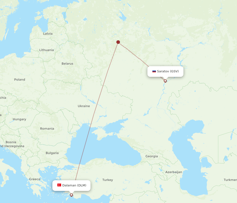 GSV to DLM flights and routes map
