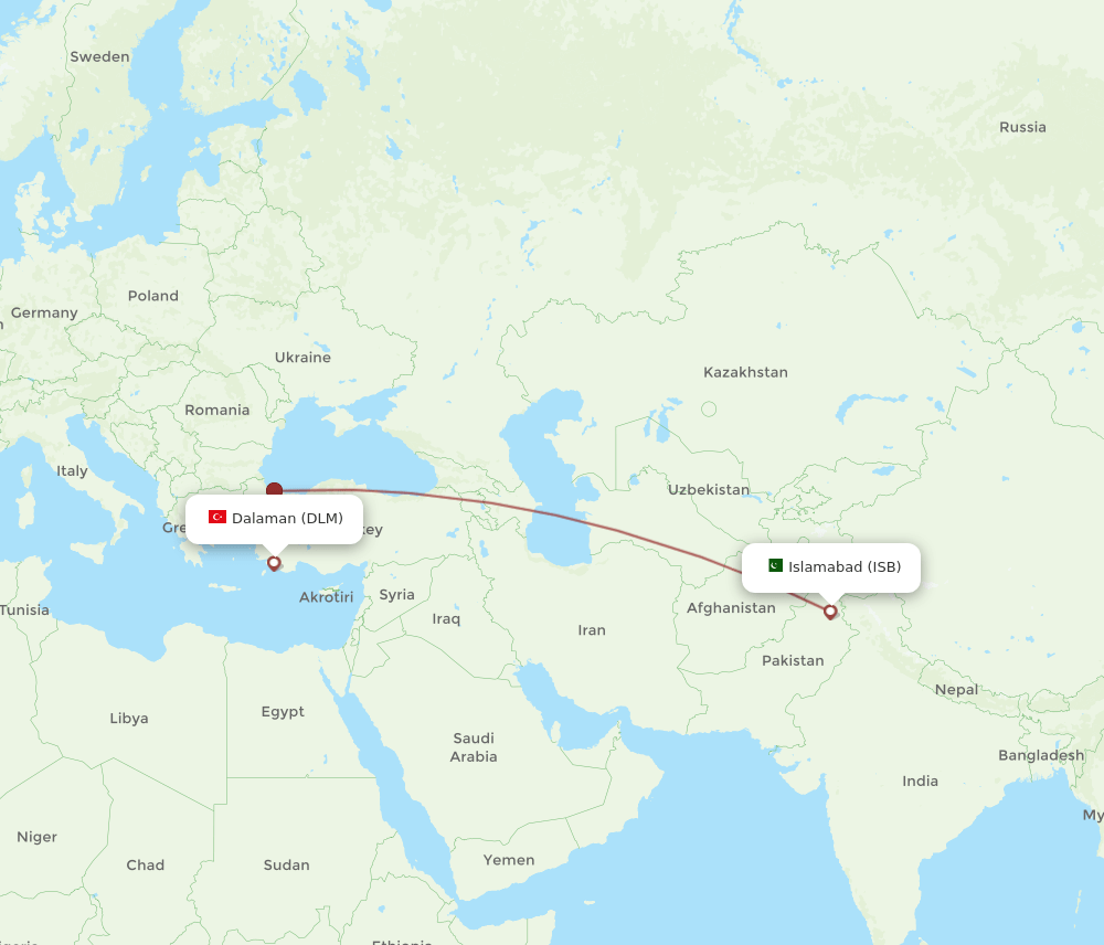 DLM-ISB flight routes