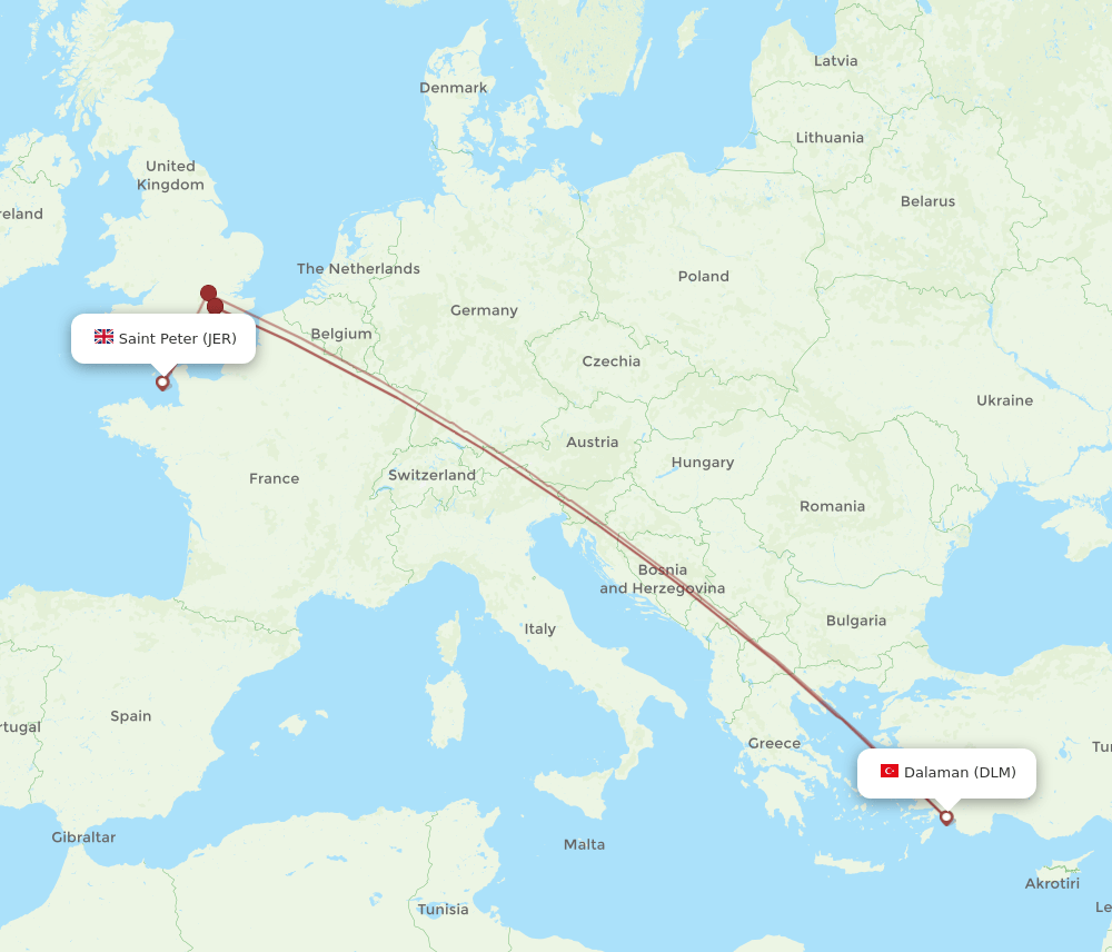 DLM-JER flight routes