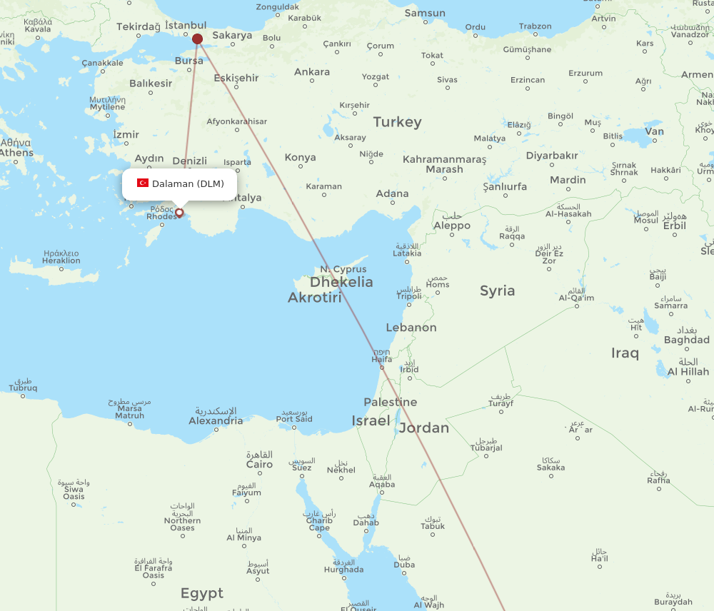 DLM to MED flights and routes map