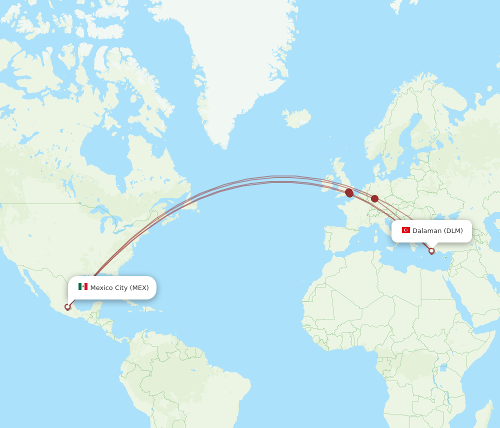 DLM-MEX flight routes