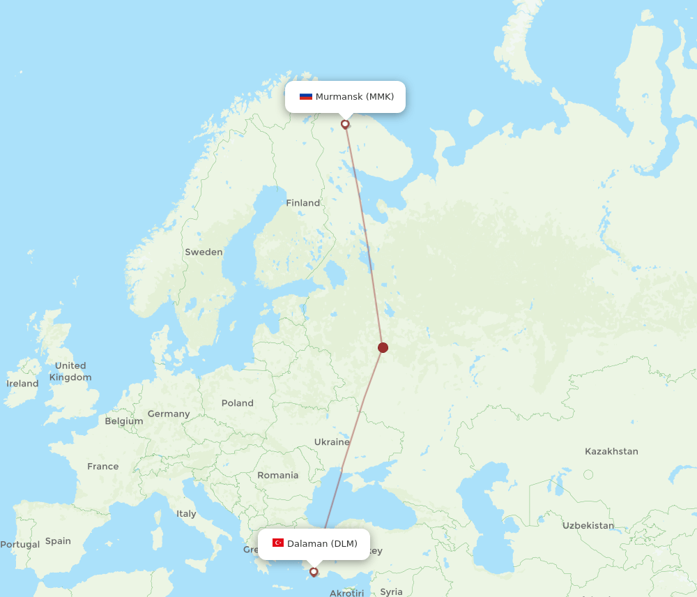 DLM-MMK flight routes