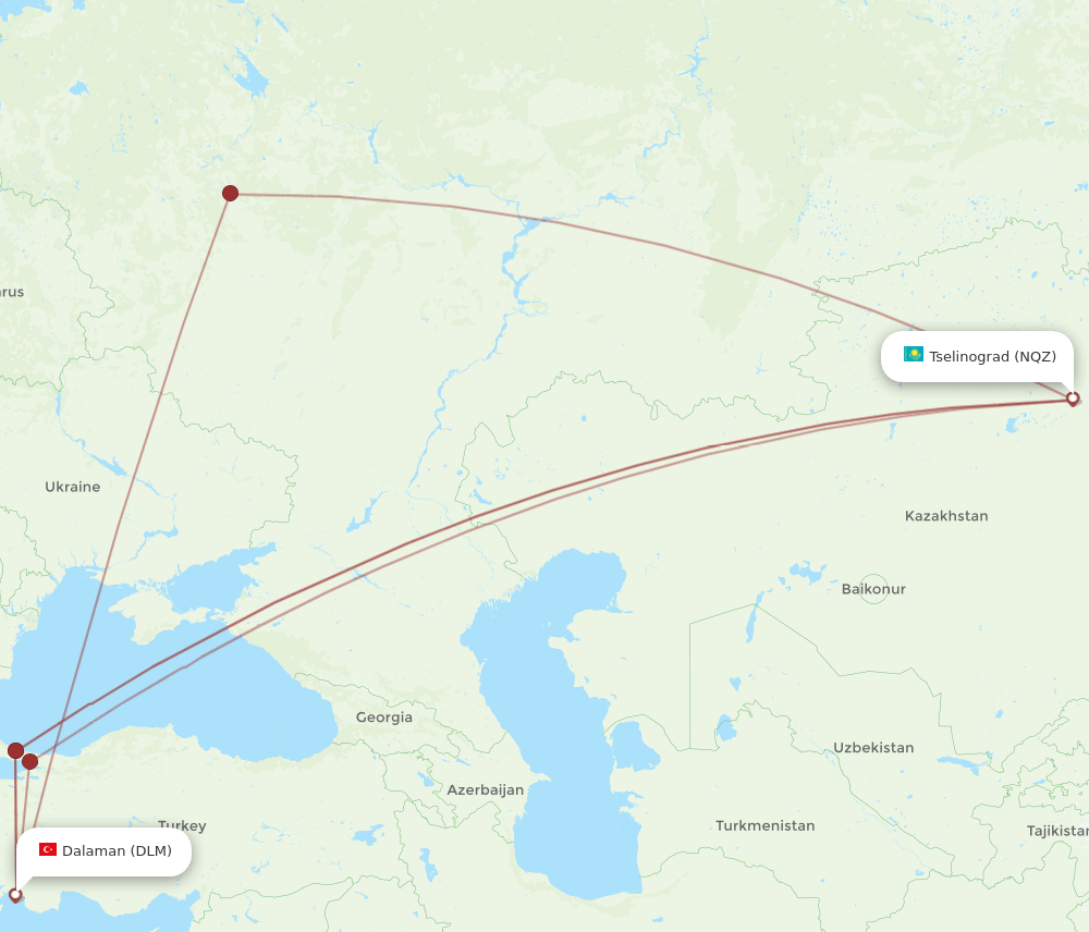 DLM-NQZ flight routes