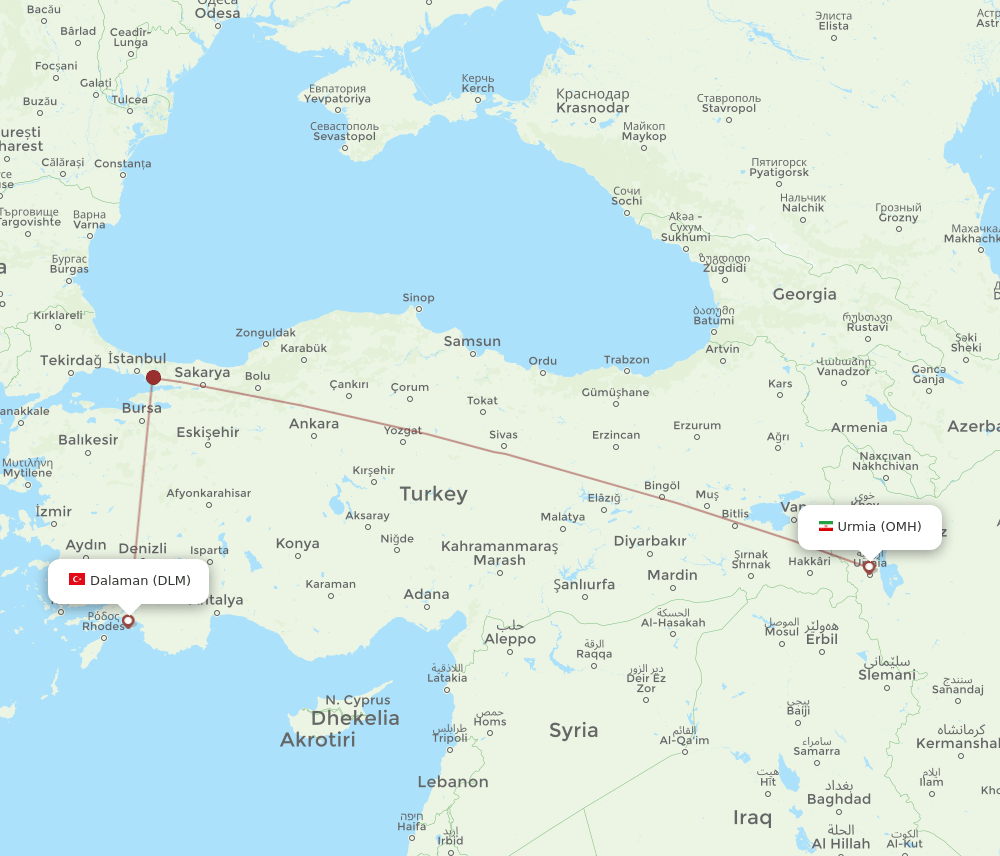 DLM-OMH flight routes