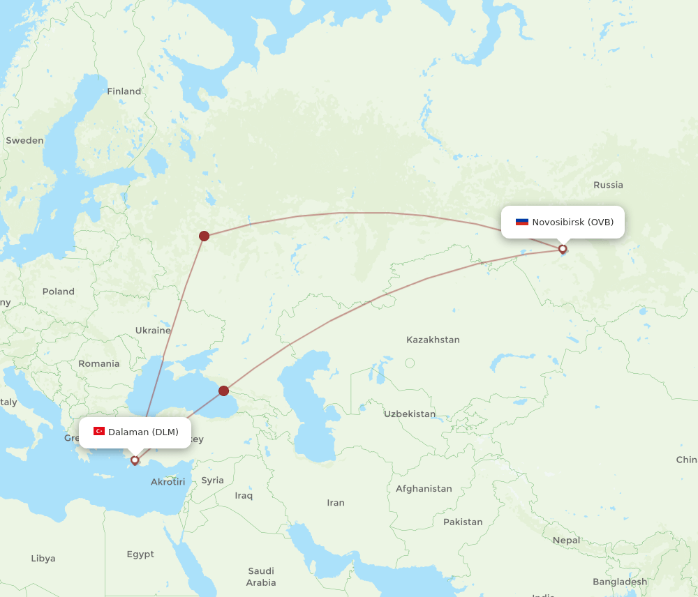 DLM-OVB flight routes