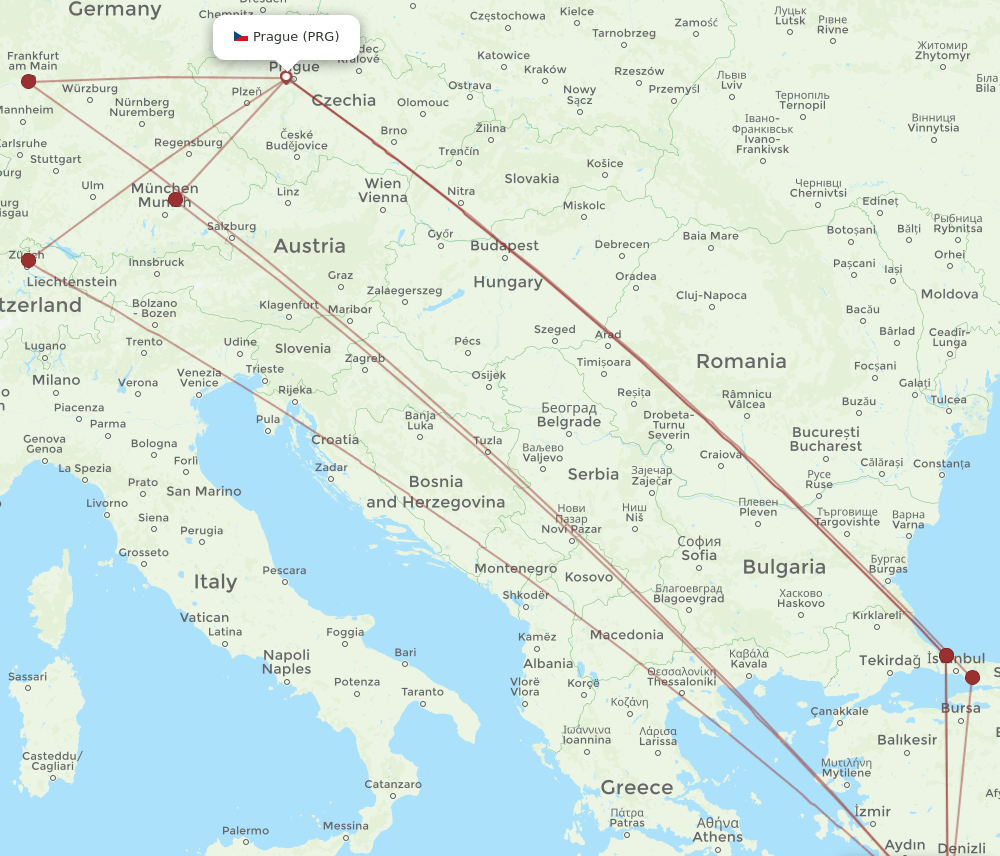 DLM-PRG flight routes