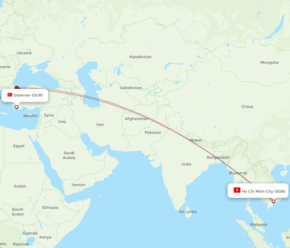 DLM-SGN flight routes