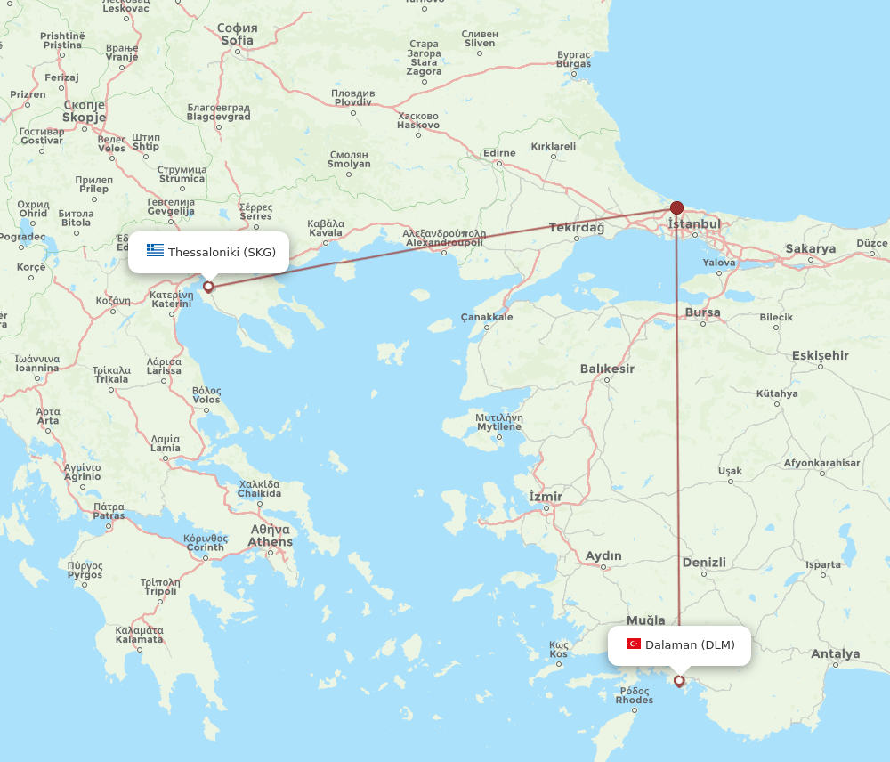 DLM-SKG flight routes