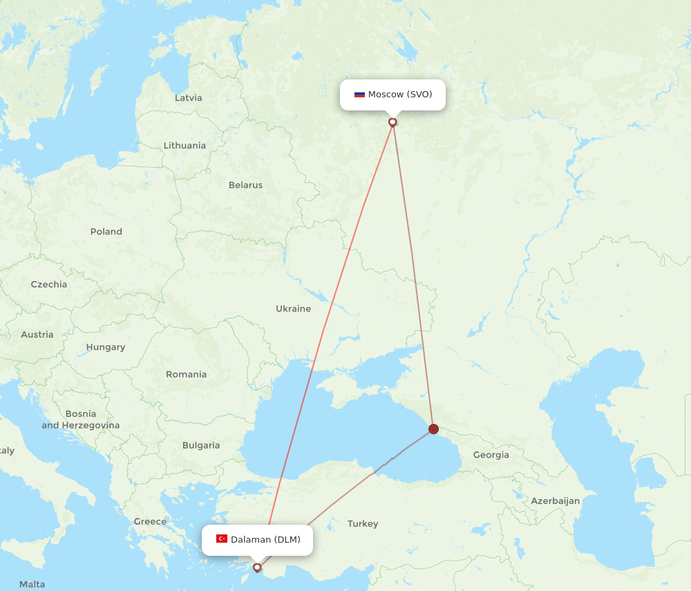 DLM-SVO flight routes