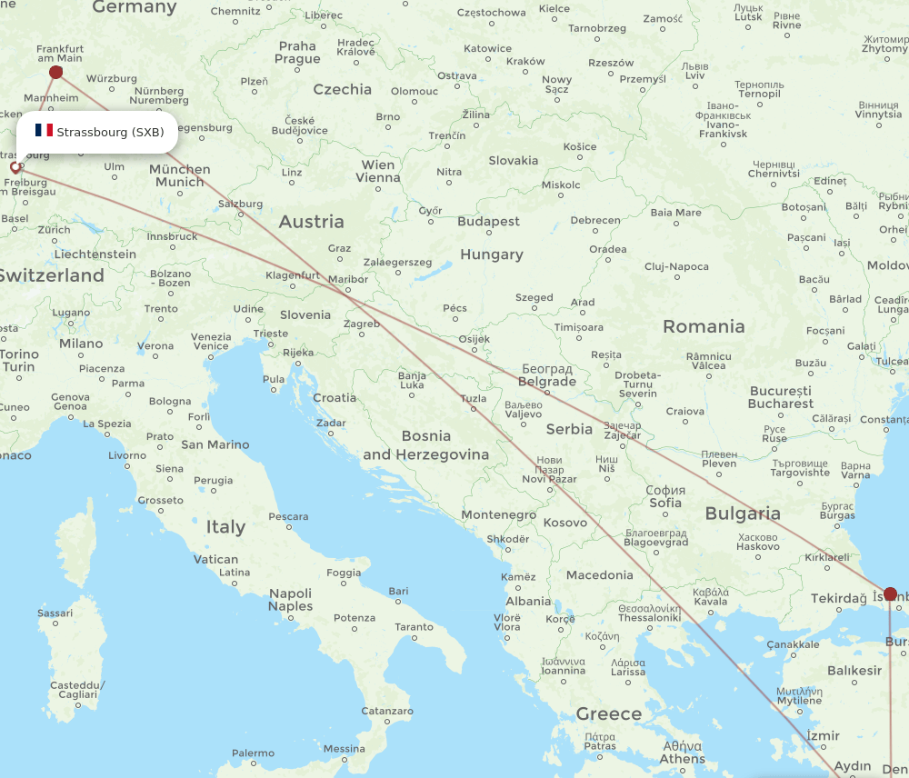 DLM-SXB flight routes