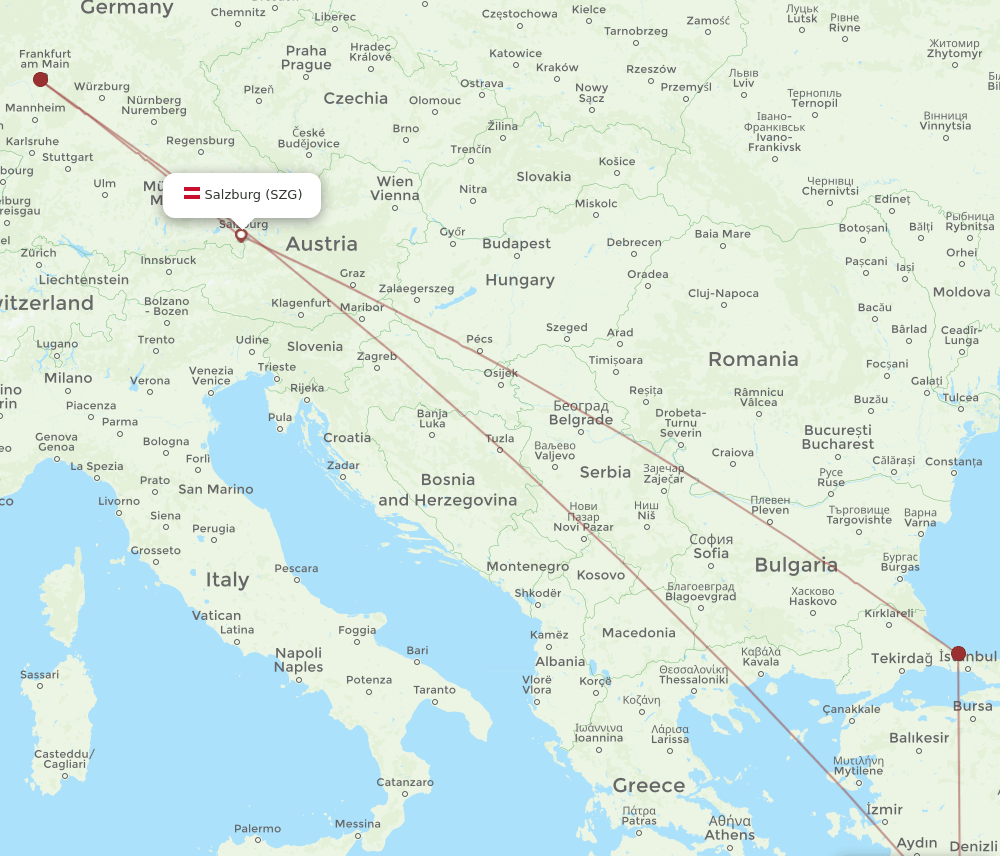 DLM-SZG flight routes