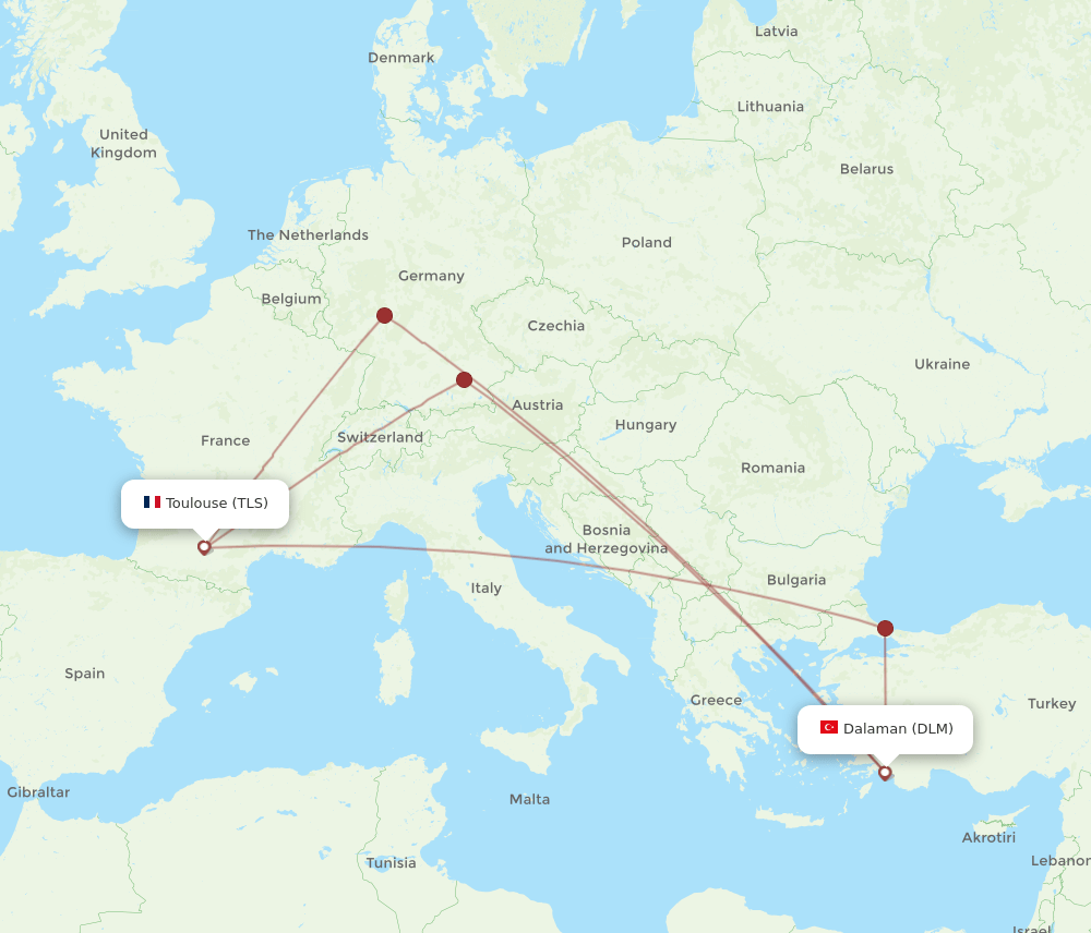 DLM-TLS flight routes