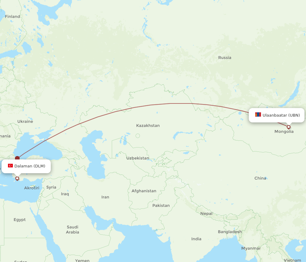 DLM-UBN flight routes
