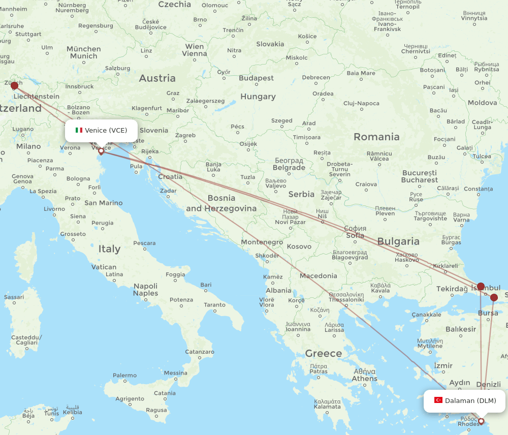 DLM-VCE flight routes