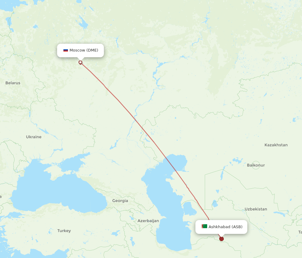 DME to ASB flights and routes map